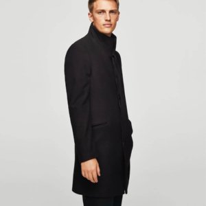 Double-breasted wool coat